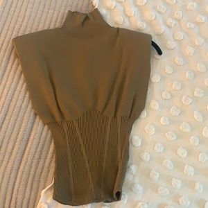 Zara padded shoulder top